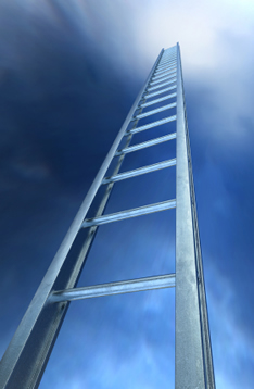 photo shows ladder reaching up to the sky - the career ladder